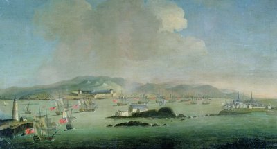 Eine Seeschlacht vor der Küste von Louis Berg, Kanada von Peter Monamy